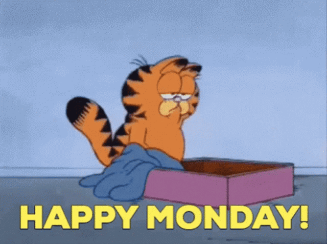Garfield Bed Fall Happy Funny Monday Meme