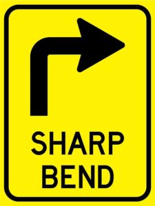 sharp bend